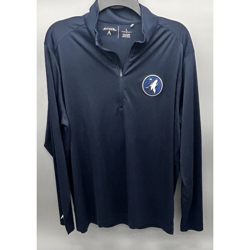 Minnesota Timbeteolves Men’s Size L Antigua Navy Blue Quarter Zip Pull Over.
